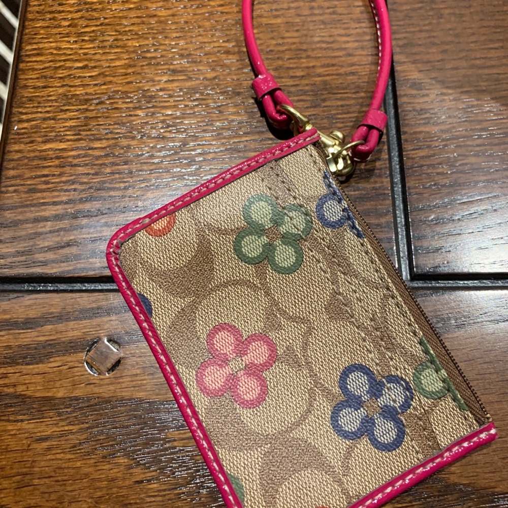 Coach ID keychain wristlet